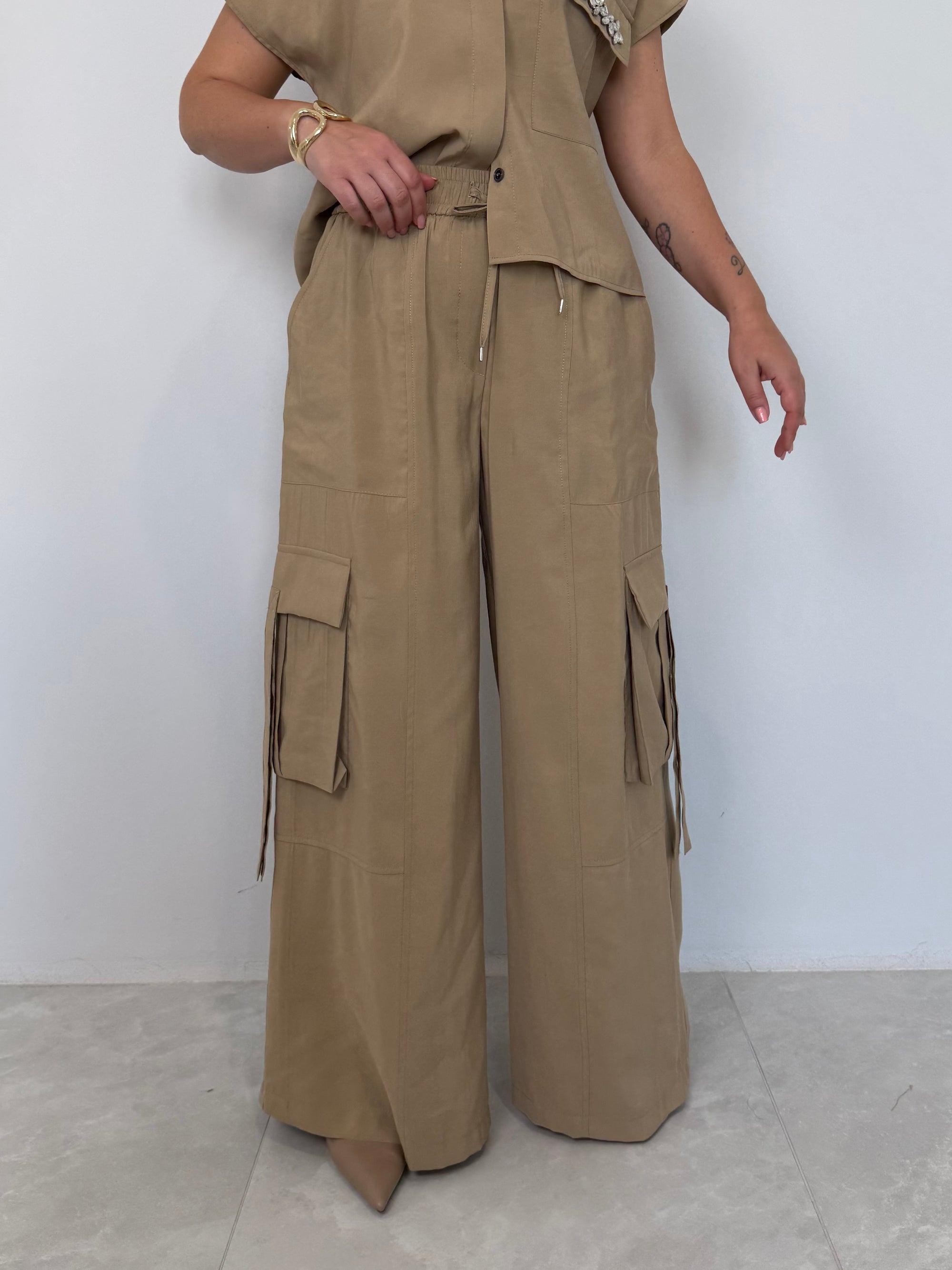 Tensione In - Pantalone cupro cargo