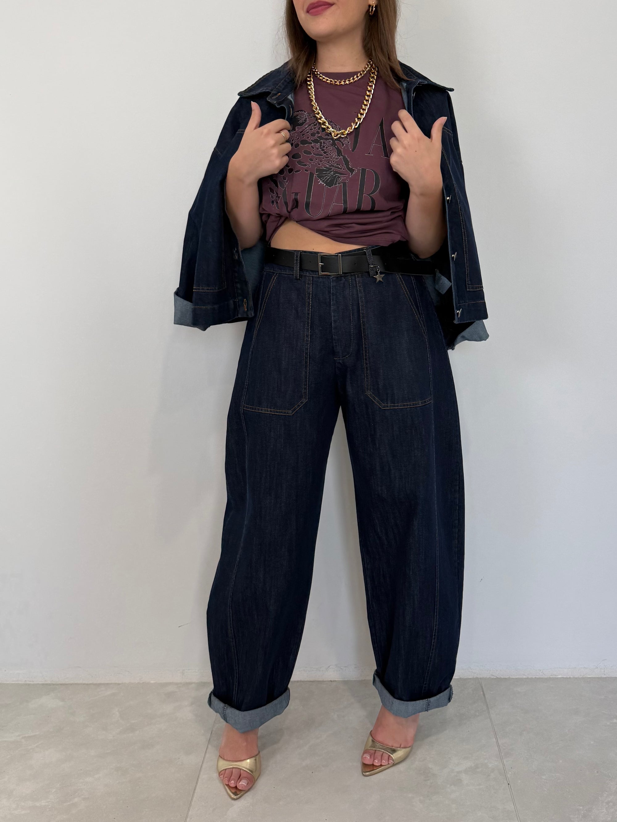SusyMix - Pantalone in denim stellina