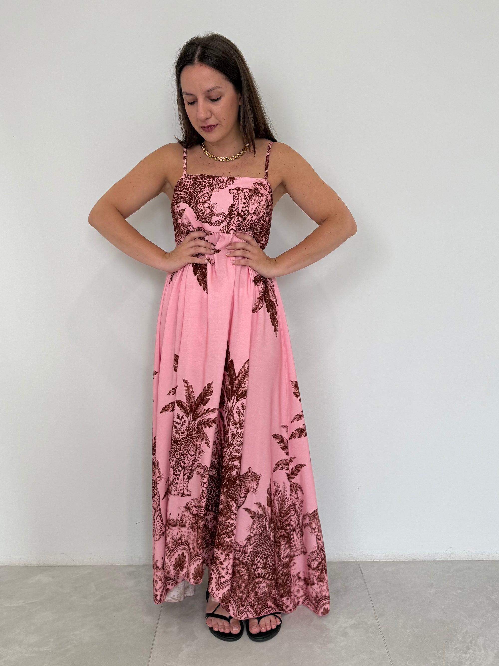 Tensione In - Abito jungle rosa moro