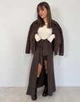 Haveone - Gonna lunga con maniche camicia moro