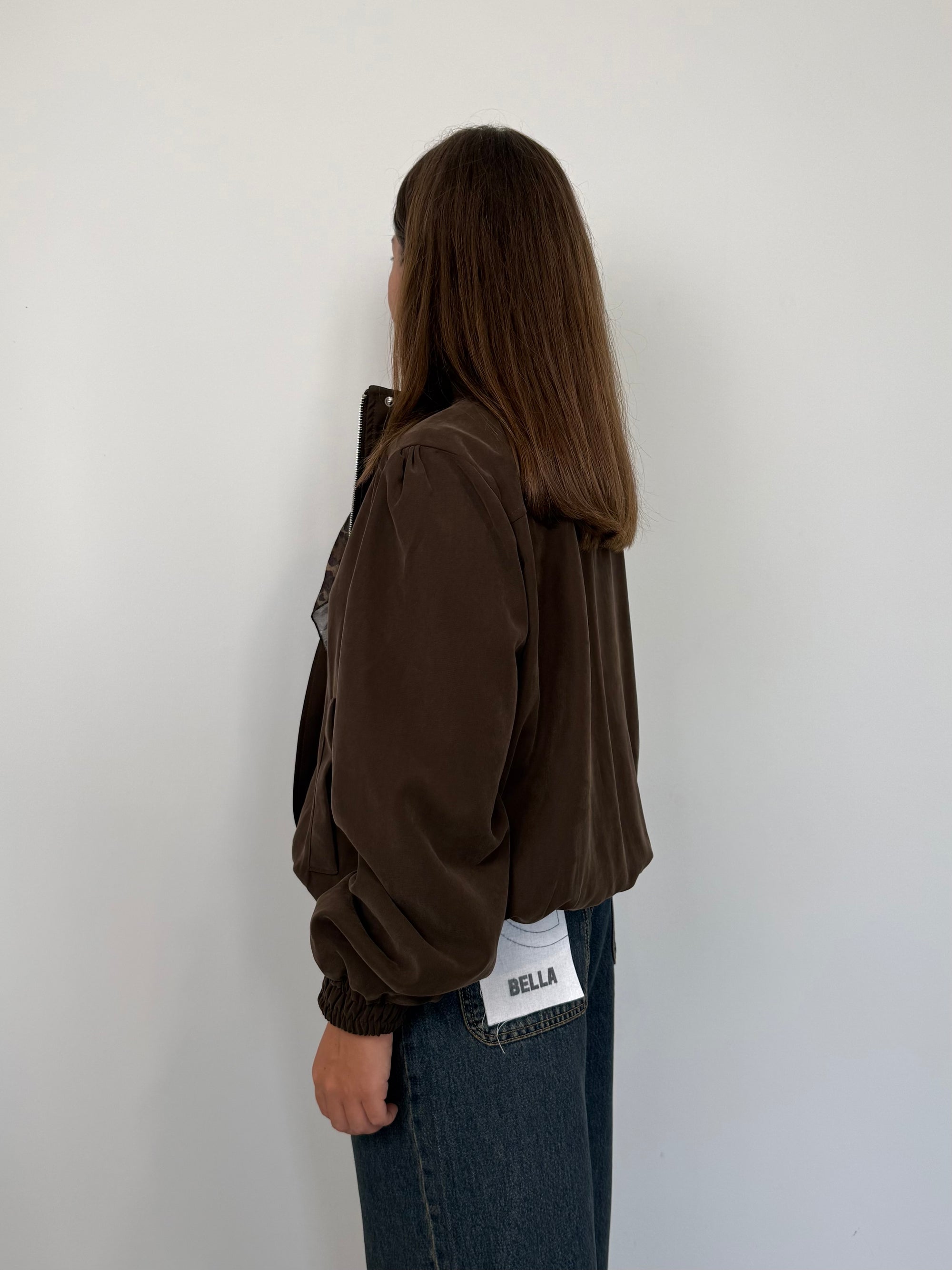 SusyMix - Bomber in cupro con foulard