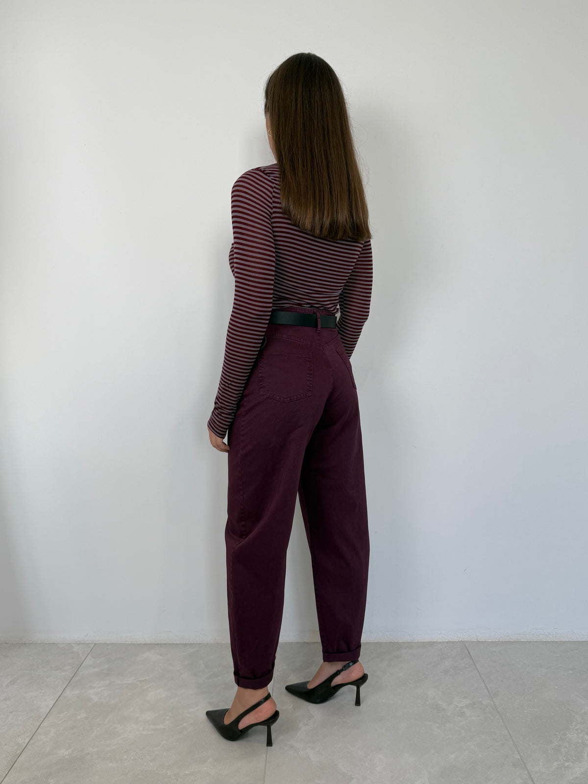 SusyMix - Pantalone cuoricino vino