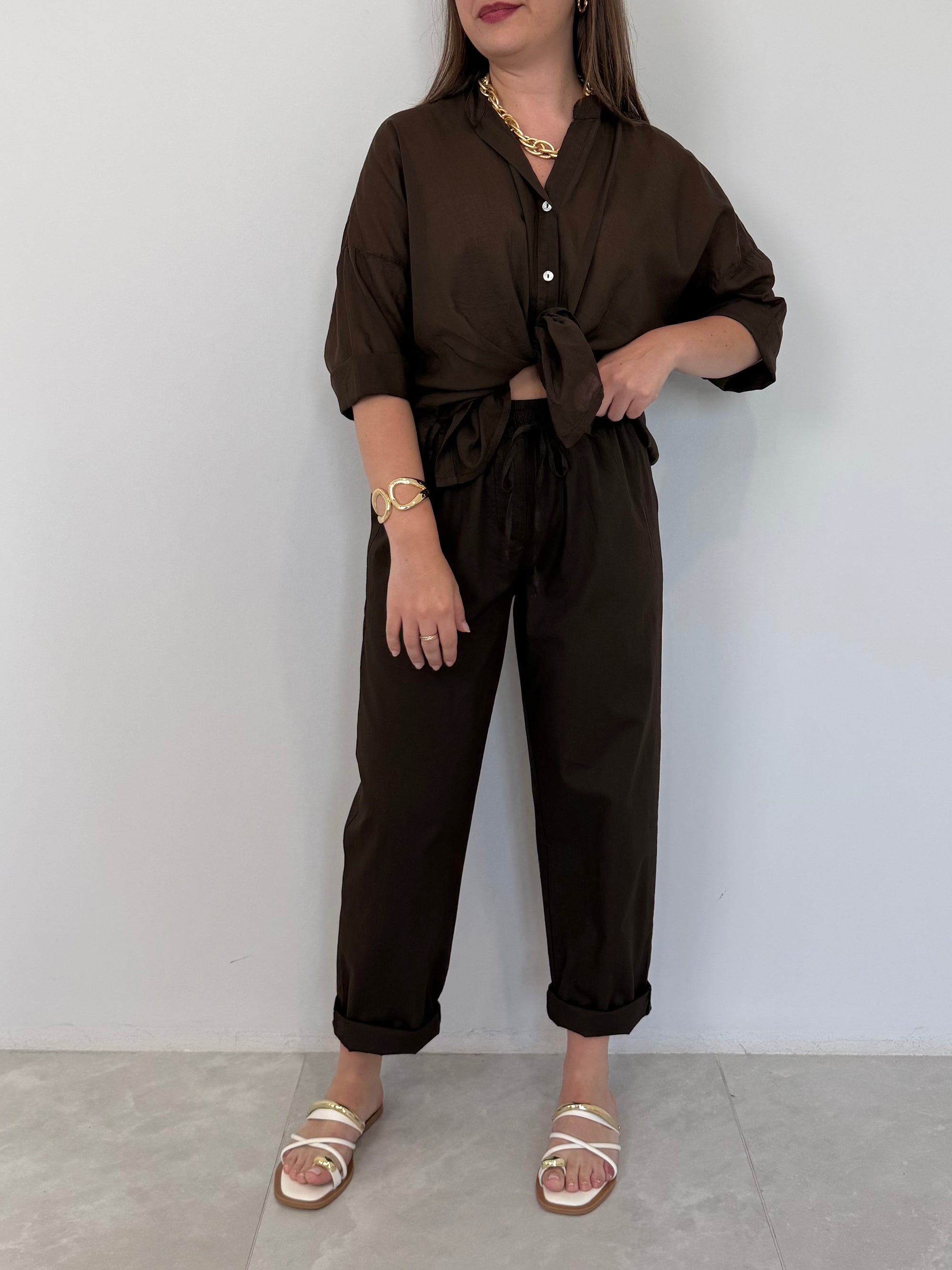 Haveone - Pantalone leggero moro