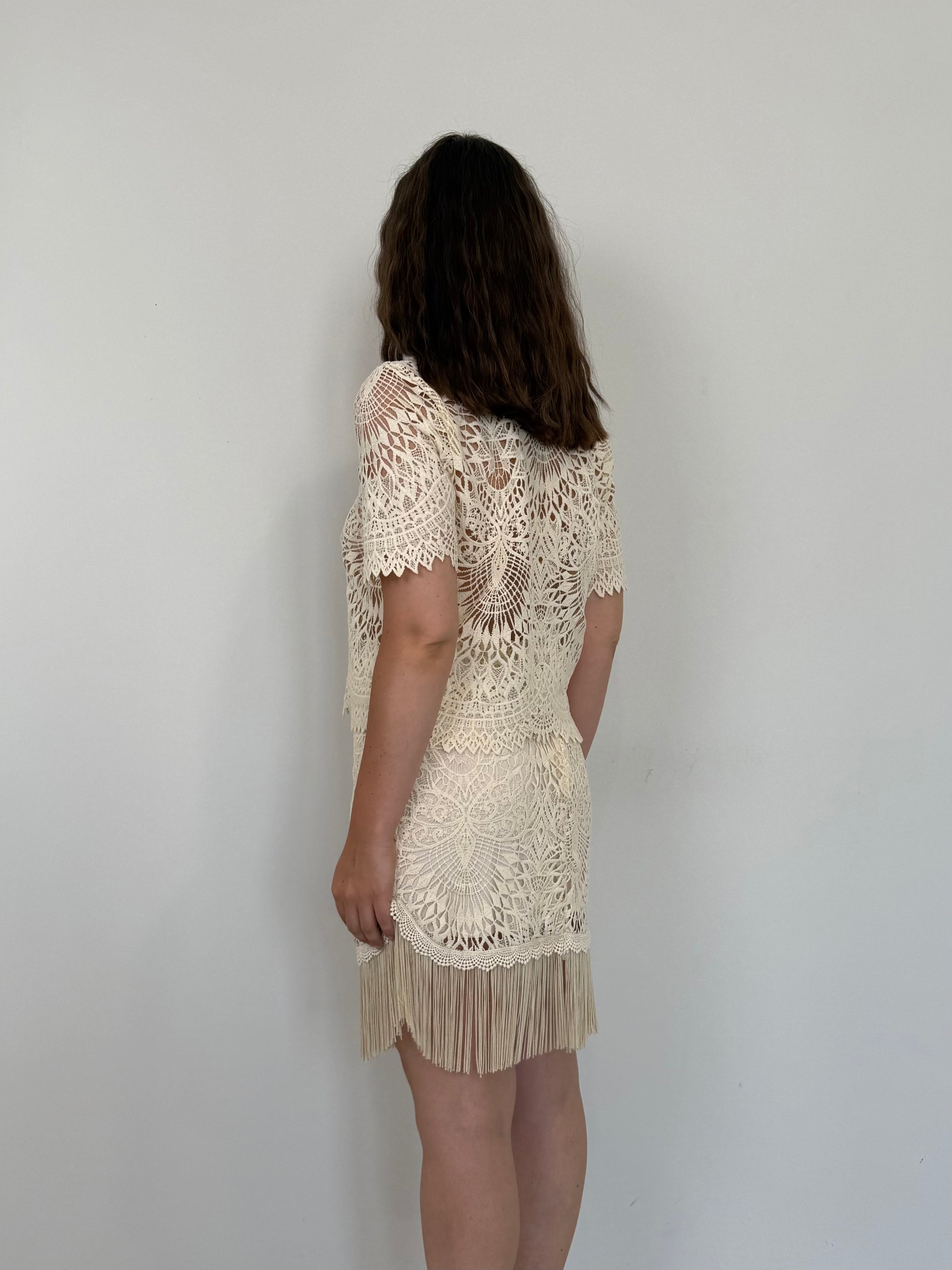 Haveone - Gonna in pizzo con beige
