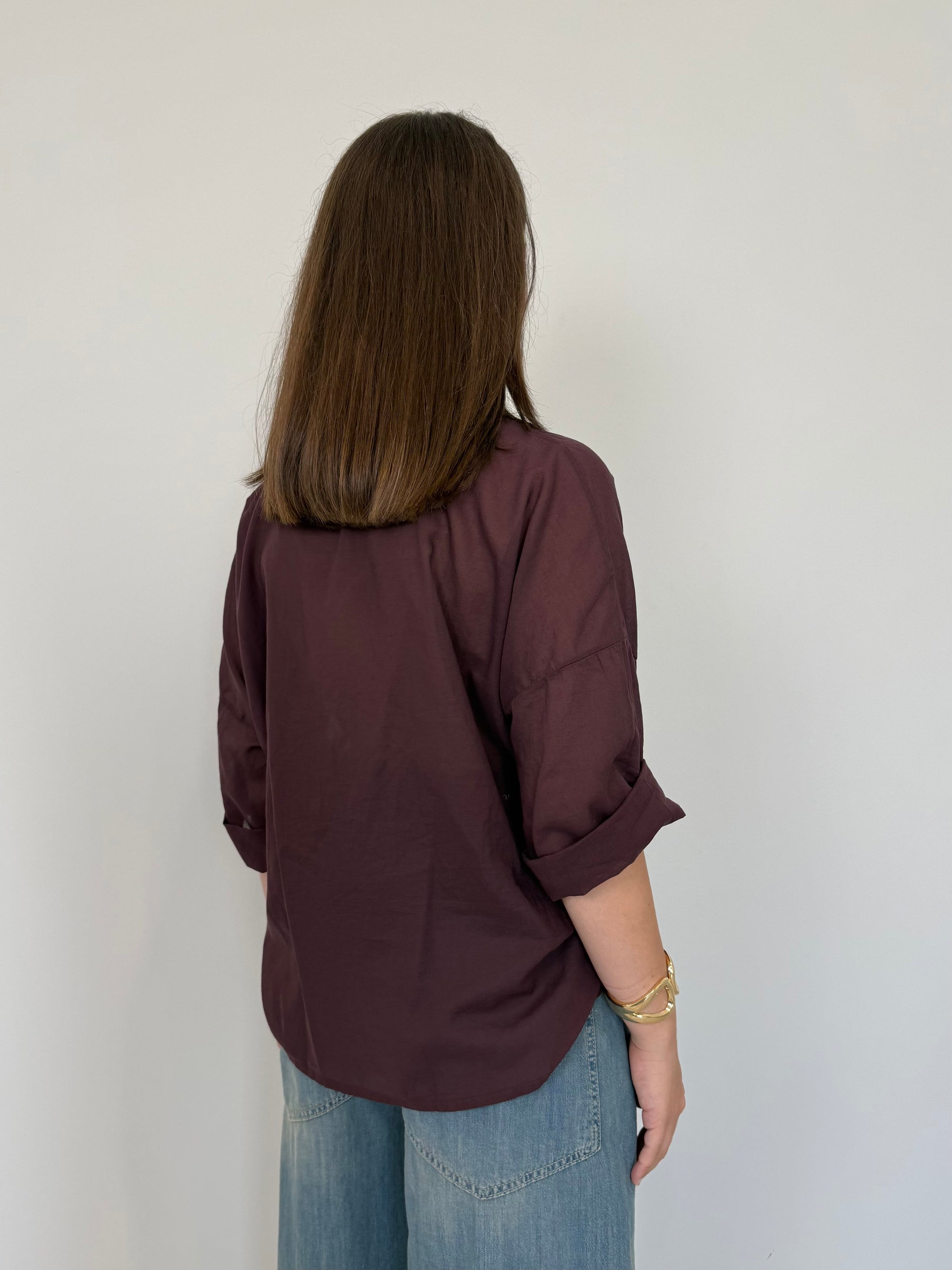 PRE-ORDINE 15/06: Haveone - Camicia in mussola di cotone fico