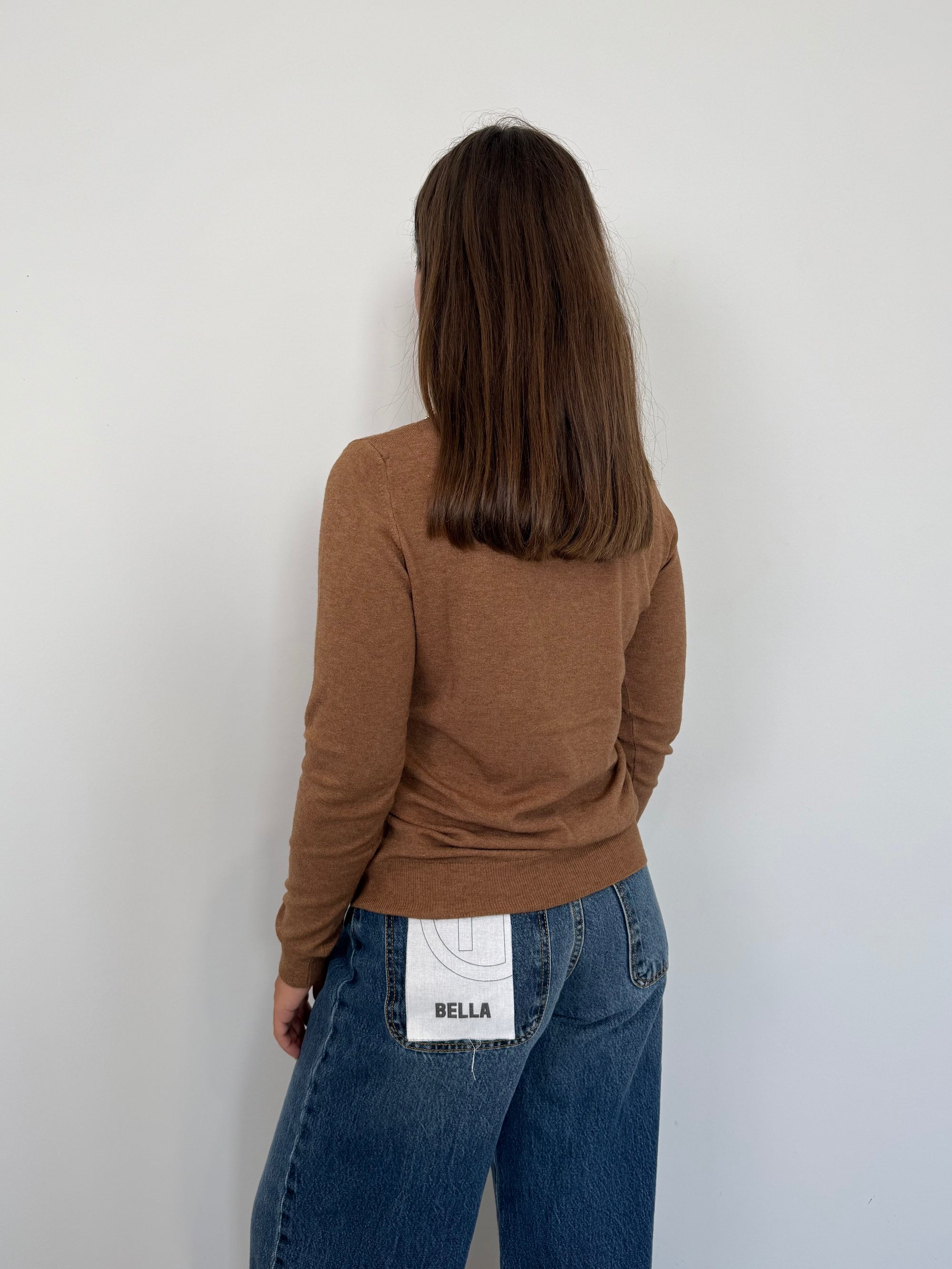 Haveone - Maglioncino basic girocollo cammello