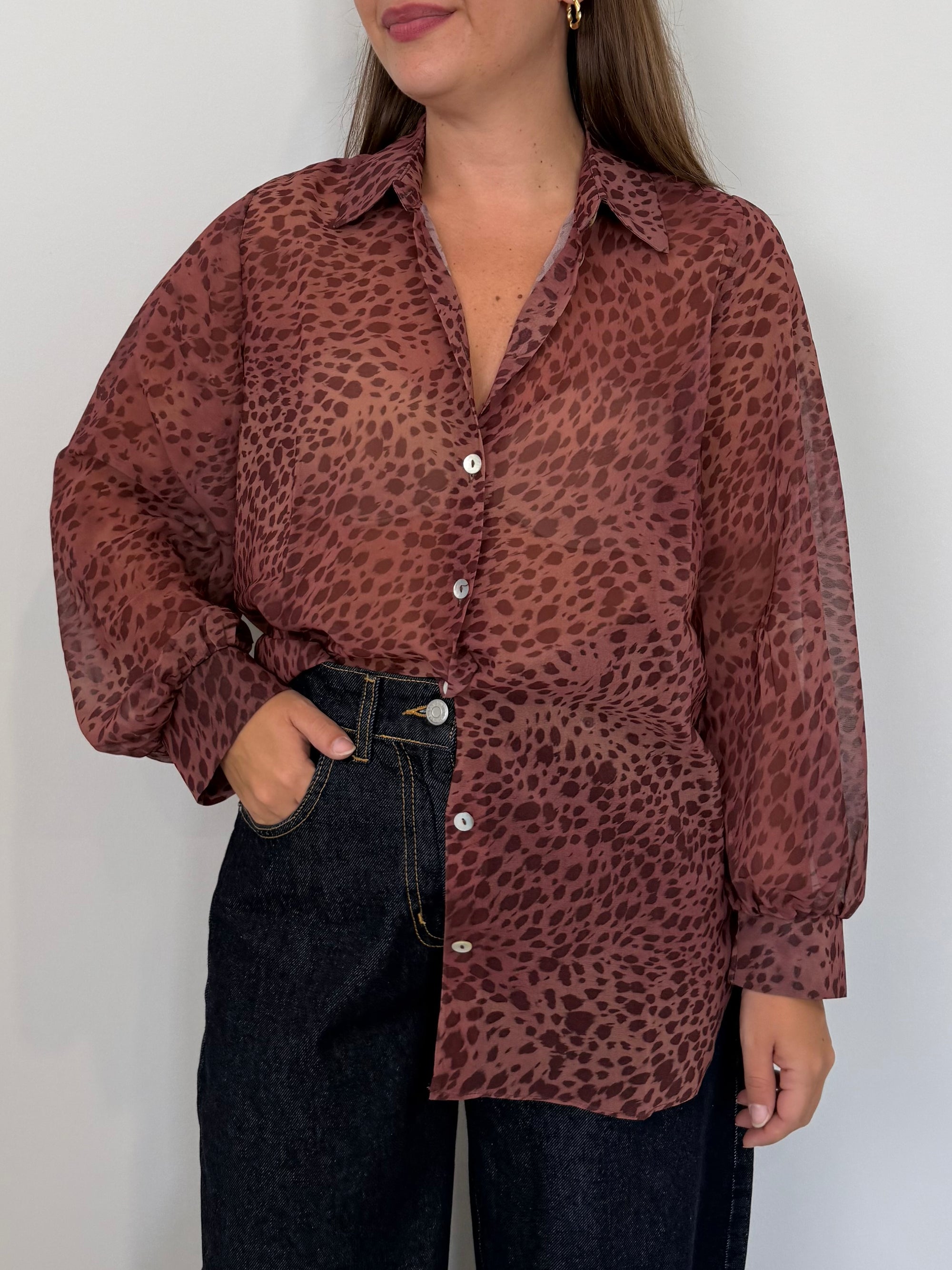 SusyMix - Camicia animalier vino