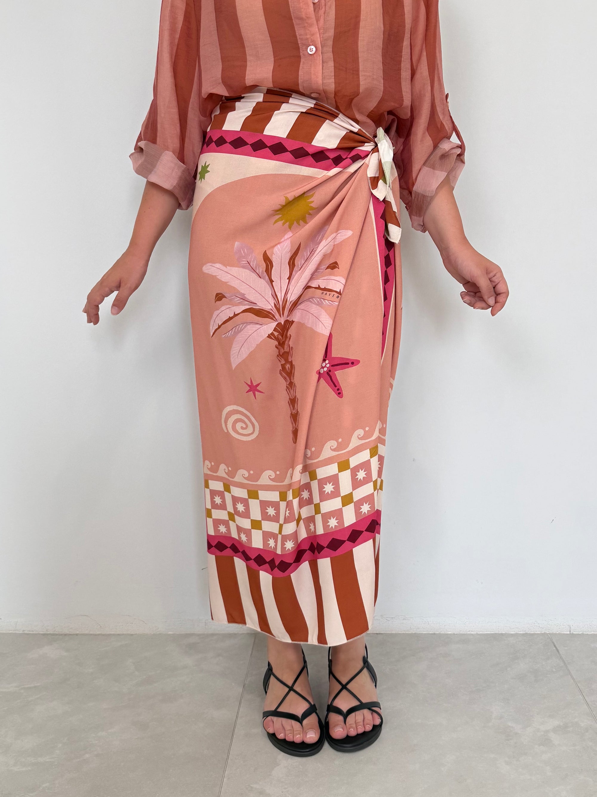 Haveone - Gonna pareo lunga palme rosa