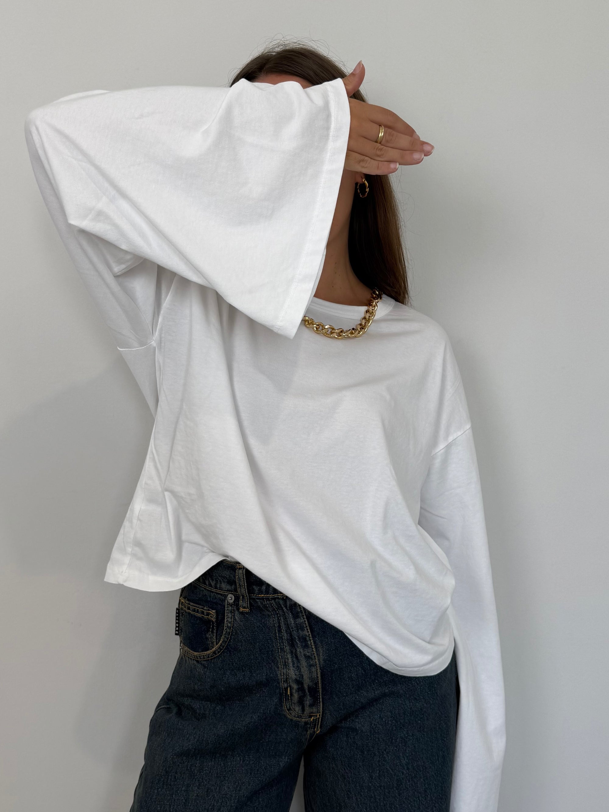 Haveone - Maglia manica trapezio bianca