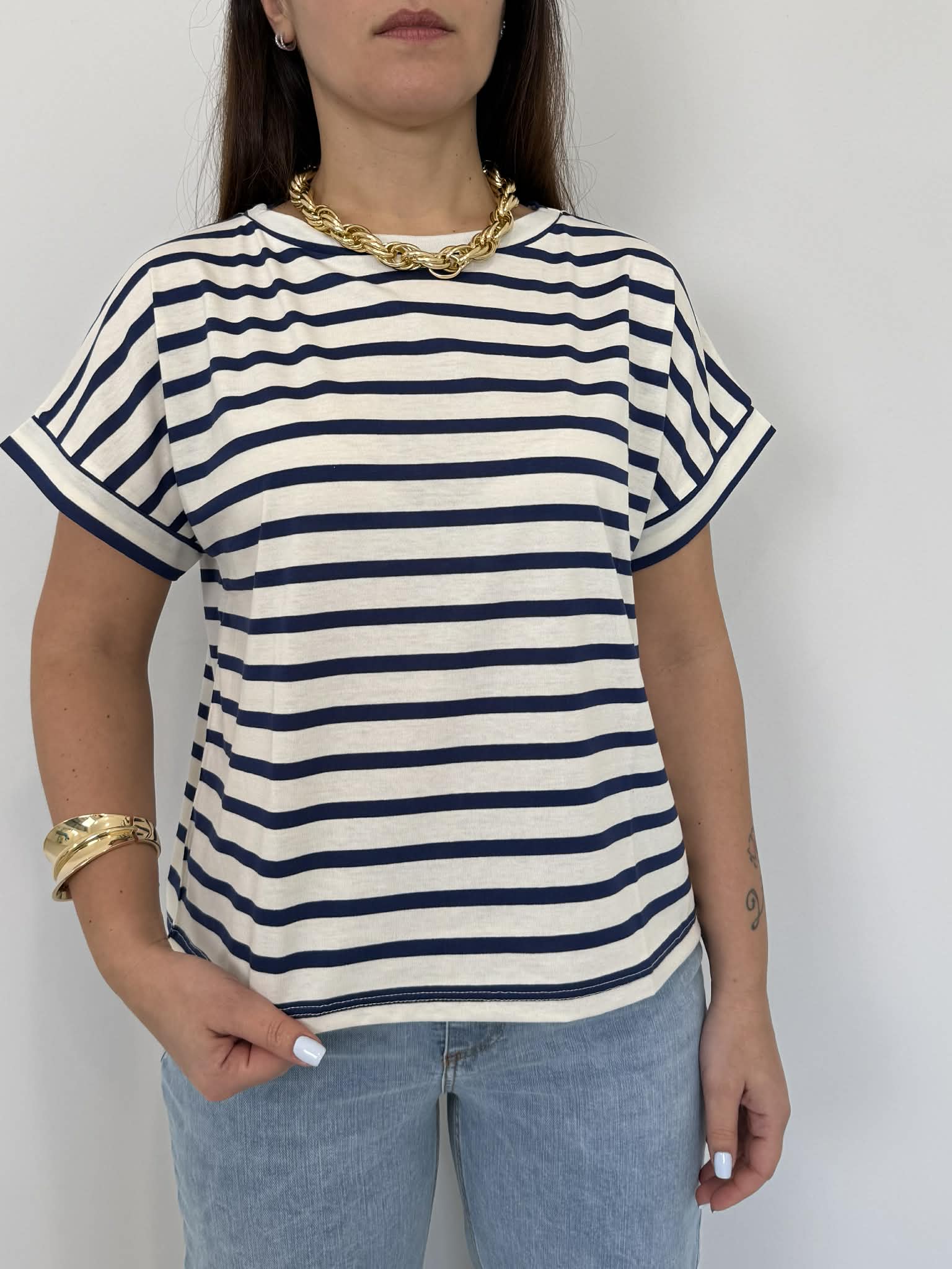 SusyMix - T-shirt righe blu