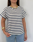 SusyMix - T-shirt righe blu