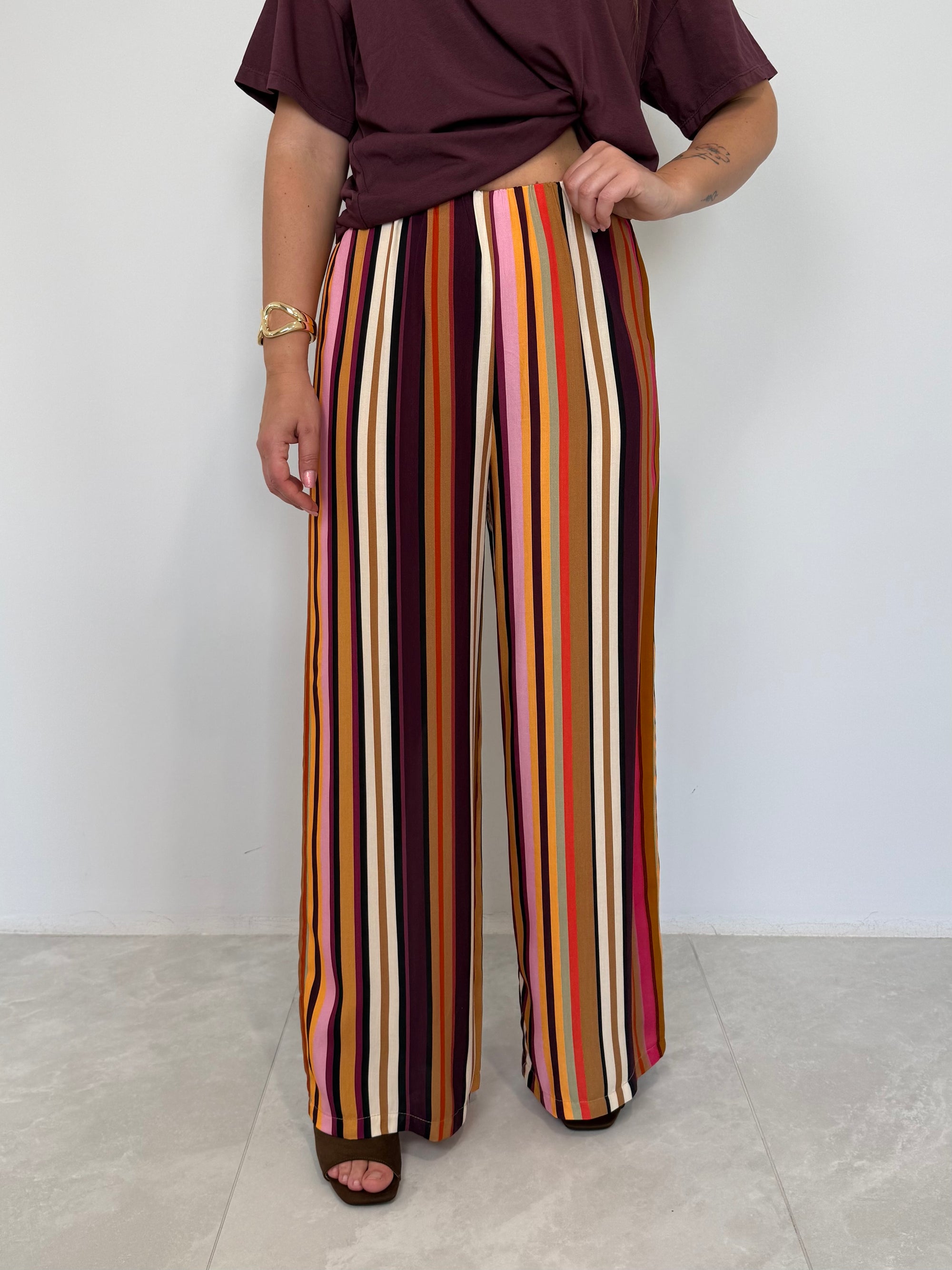 Haveone - Pantalone millerighe multicolor