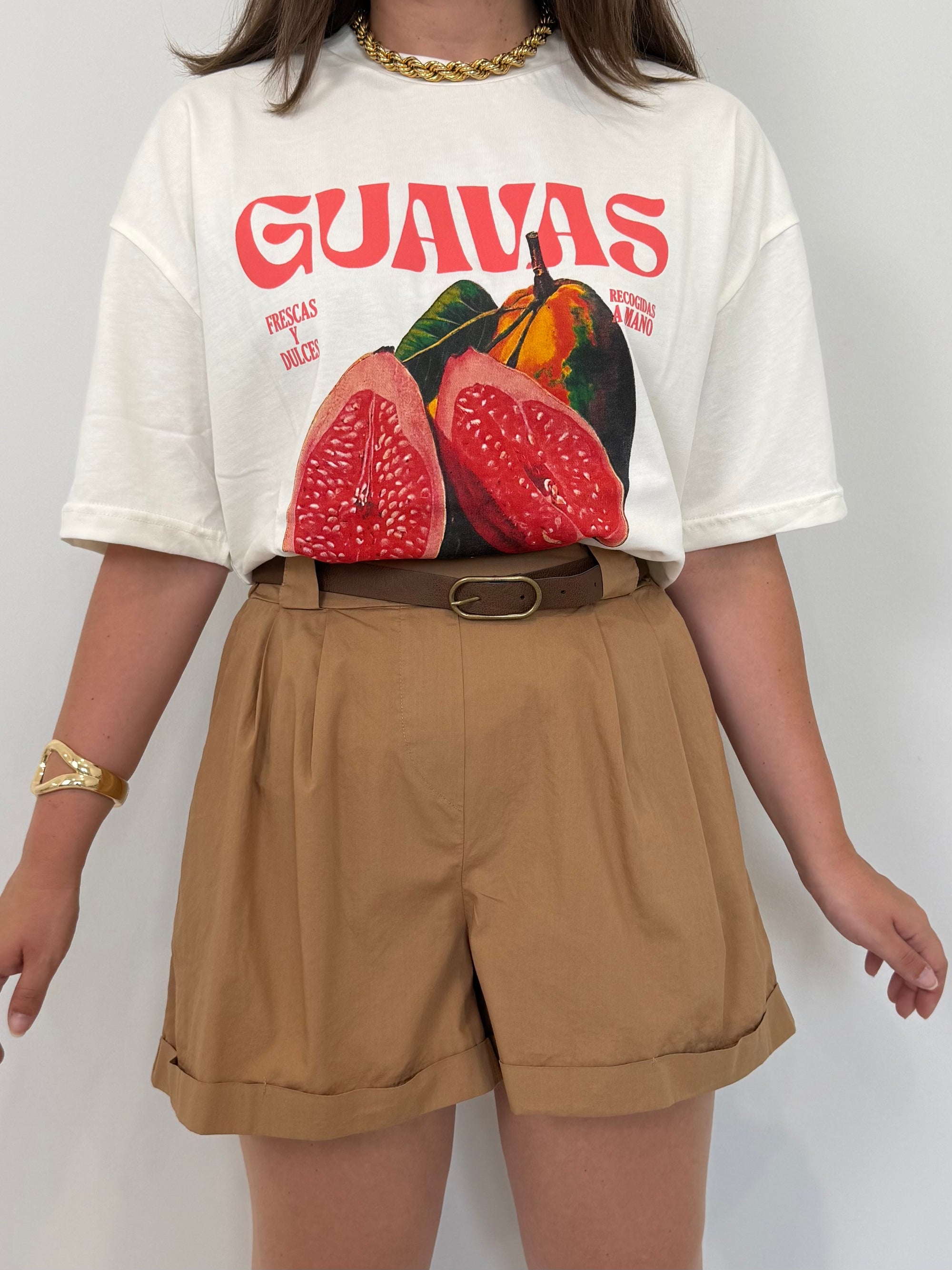 Haveone - Short in cotone con pence sabbia