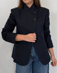 Haveone - Giacca con bottone superiore blu