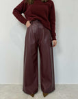Tensione In - Pantalone Giusi similpelle bordeaux