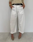 SusyMix - Pantalone con stellina in cotone bianco