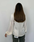 Haveone - Blusa viscosa scollo sciallato burro
