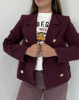 SusyMix - Cappottino con bottoni bordeaux