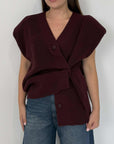Haveone - Gilet punto pannocchia bordeaux