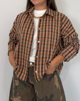 Haveone - Camicia goffrata check mattone