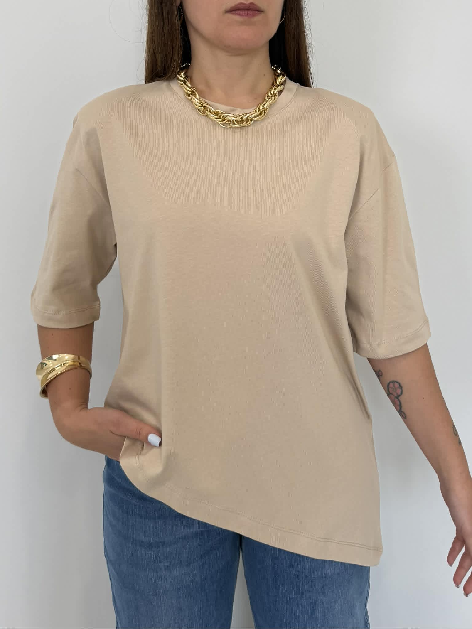 Dixie - Maglia asimmetrica beige