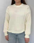 Civico23 - Maglioncino con ricamo frontale panna