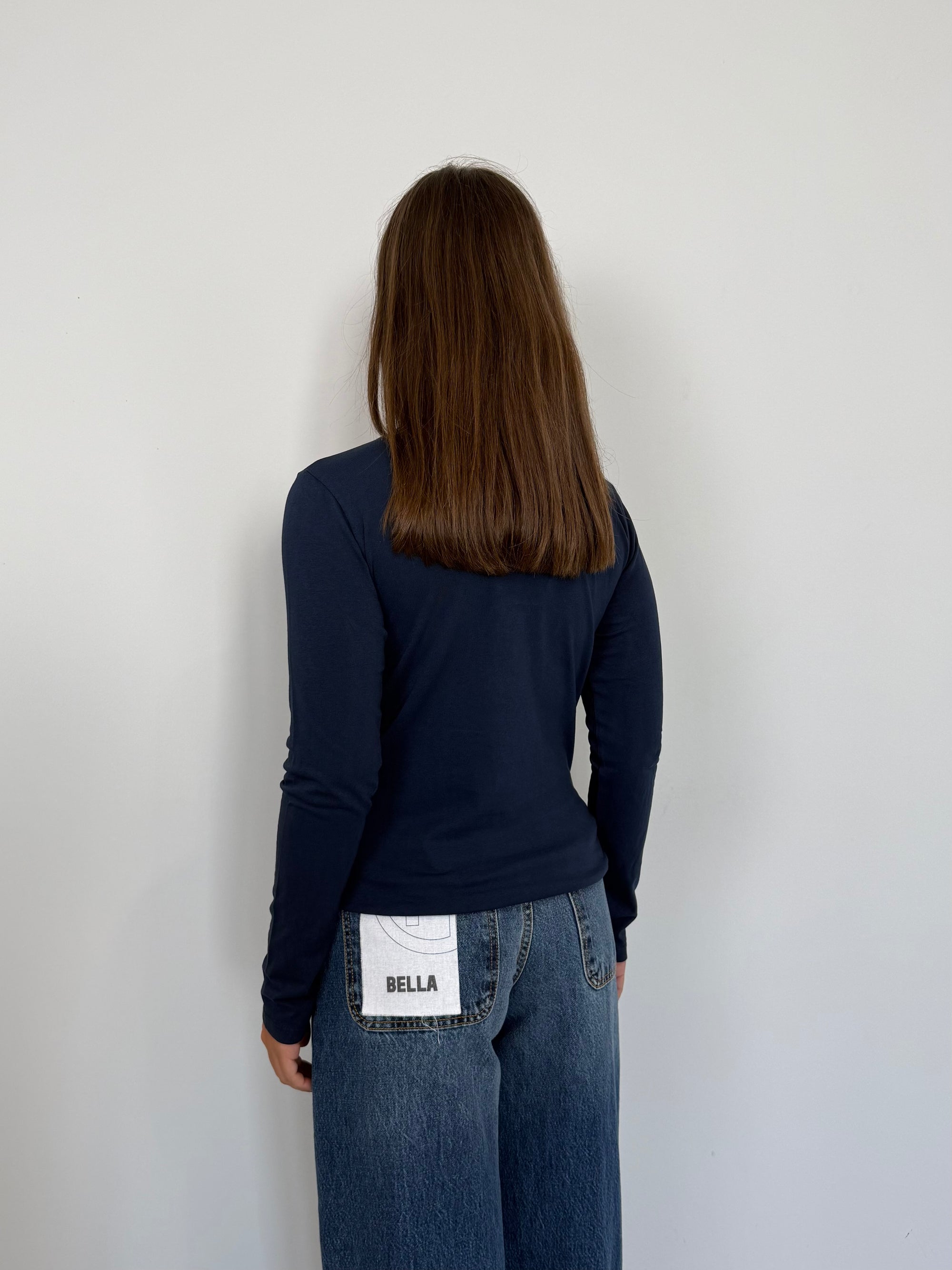 Haveone - Maglia girocollo manica lunga blu