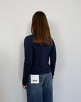 Haveone - Maglia girocollo manica lunga blu