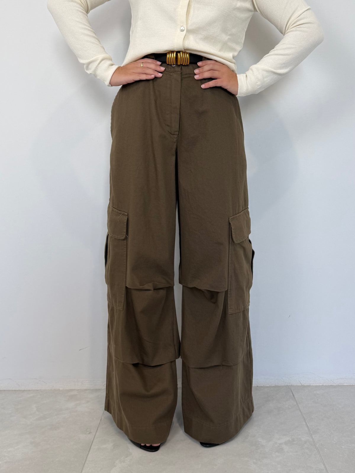Haveone - Pantalone cargo verde