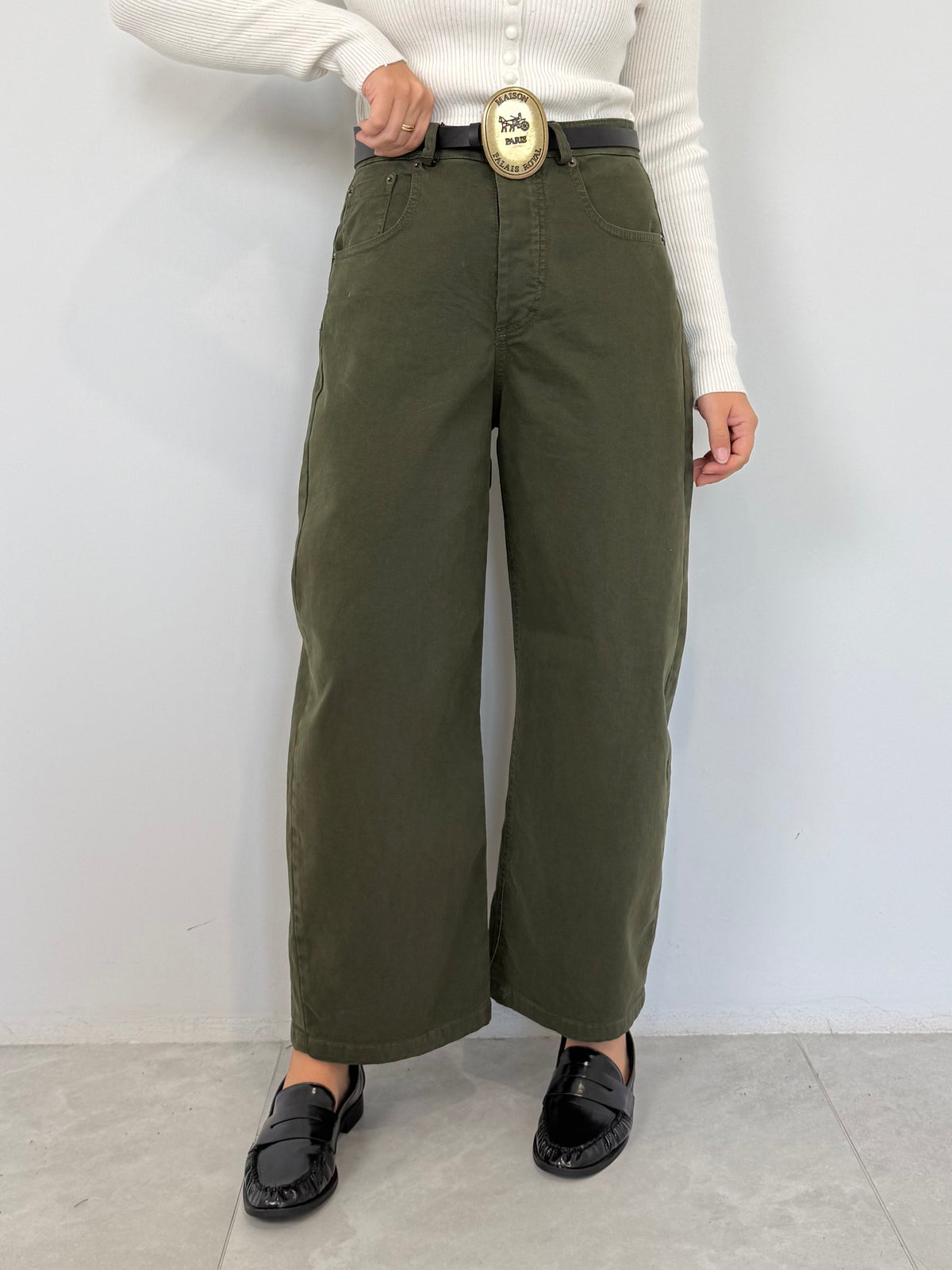 Tensione In - Jeans barrel verde