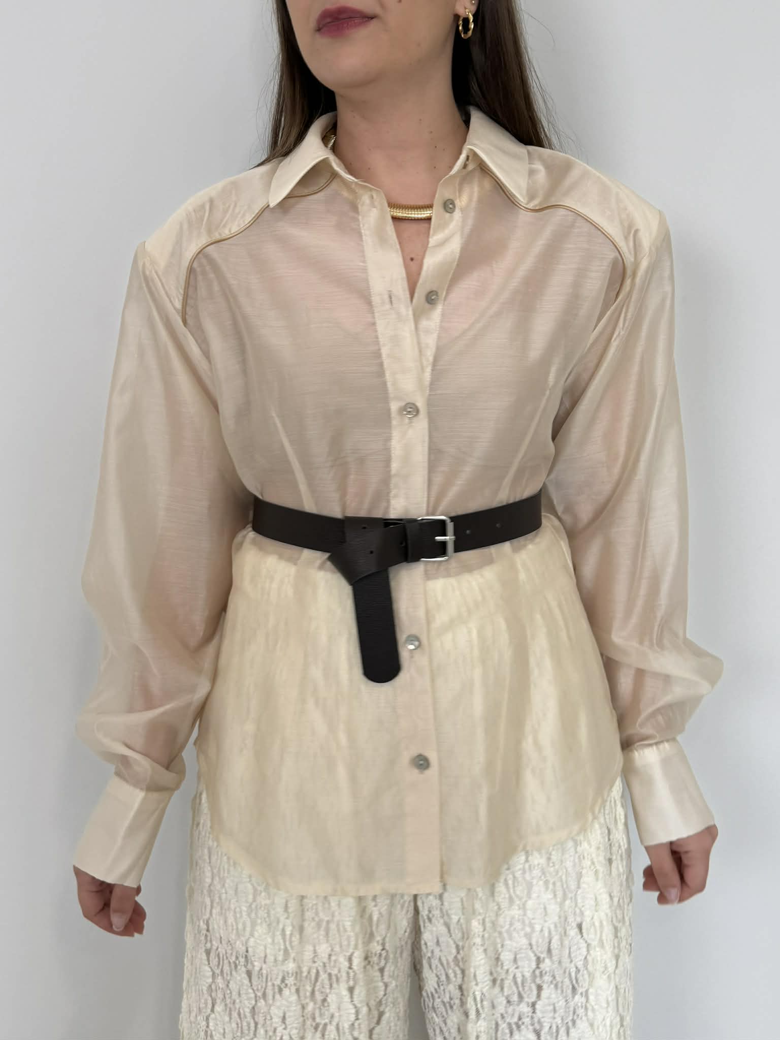 Haveone - Camicia velata con spalline