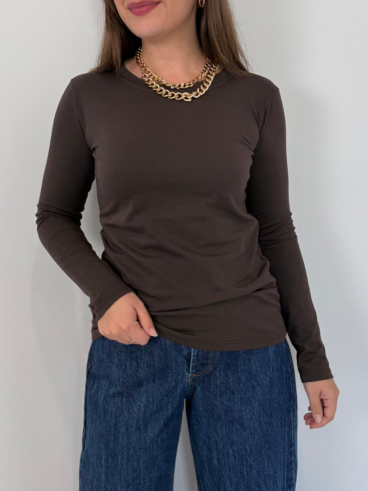 SusyMix - Maglia slim manica lunga moro