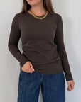 SusyMix - Maglia slim manica lunga moro