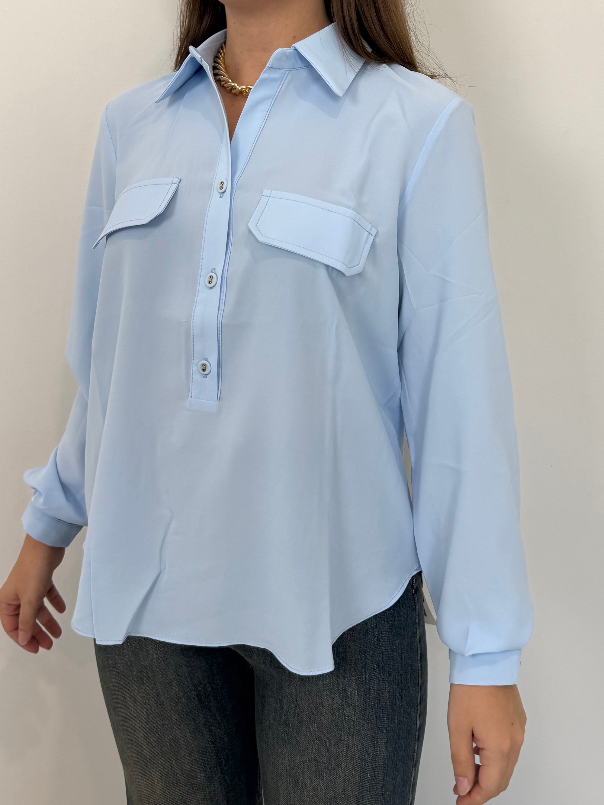 SusyMix - Camicia doppia tasca celeste