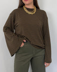 SusyMix - Maglia trapezio verde e moro