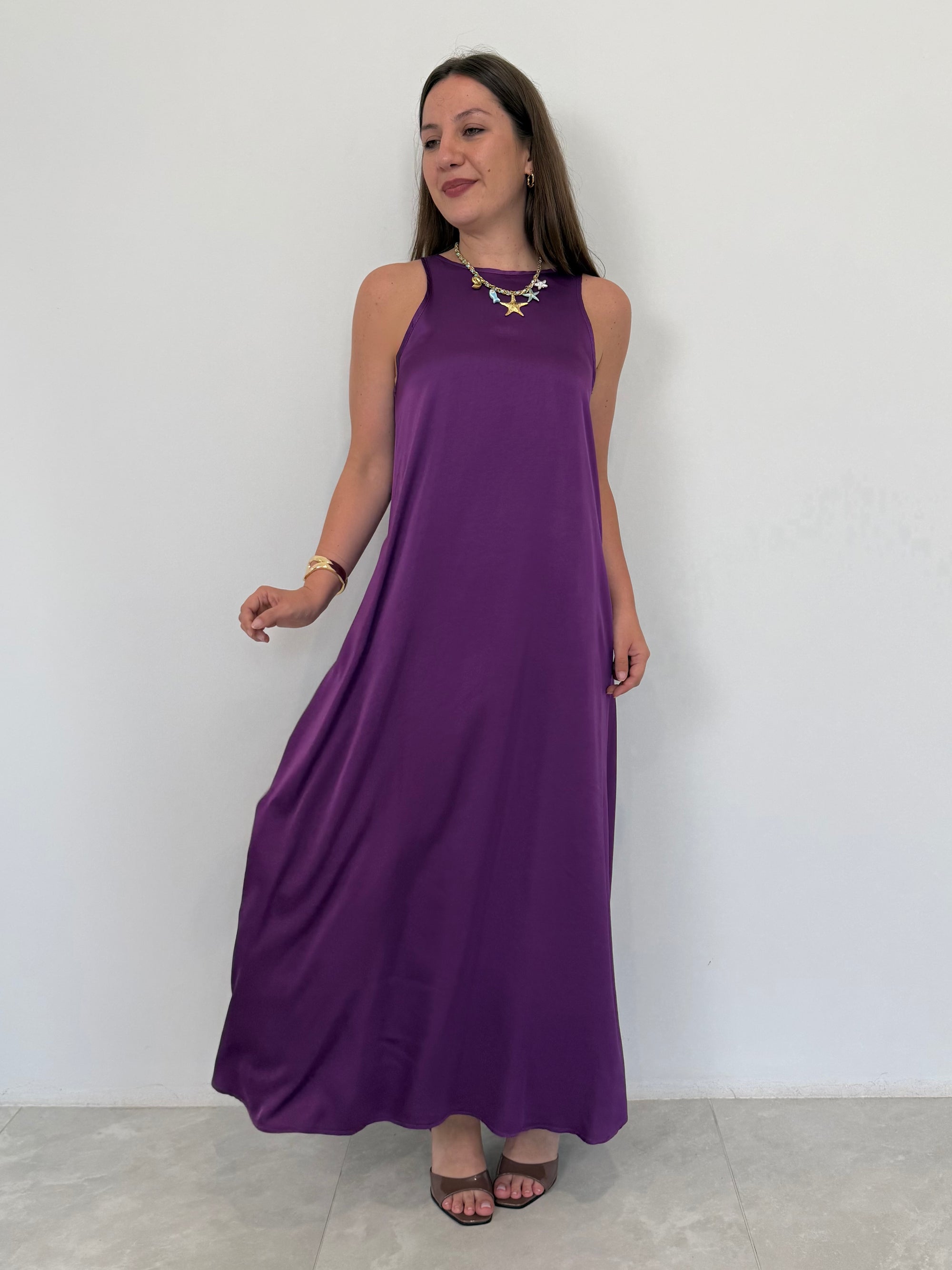 Tensione - Abito vogatore in viscosa viola