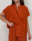 Tensione In - Camicia in viscosa papaya
