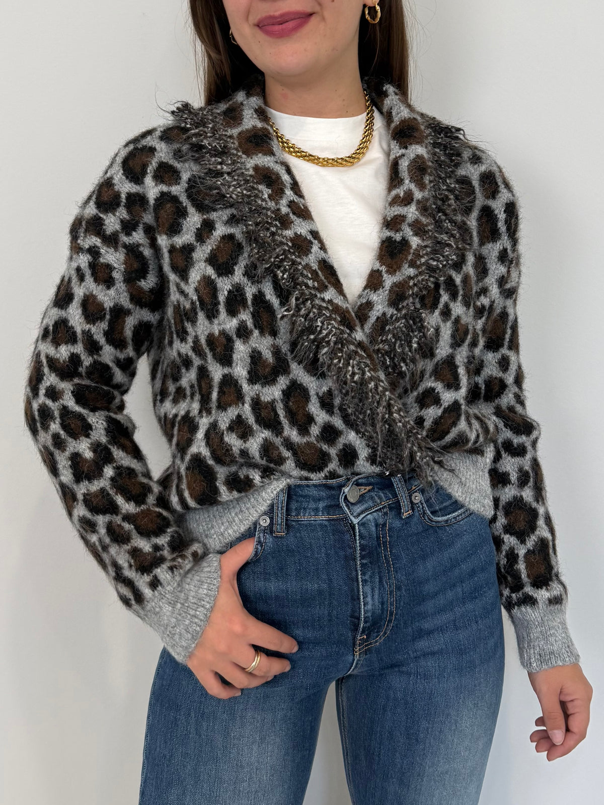 SusyMix - Cardigan maculato grigio