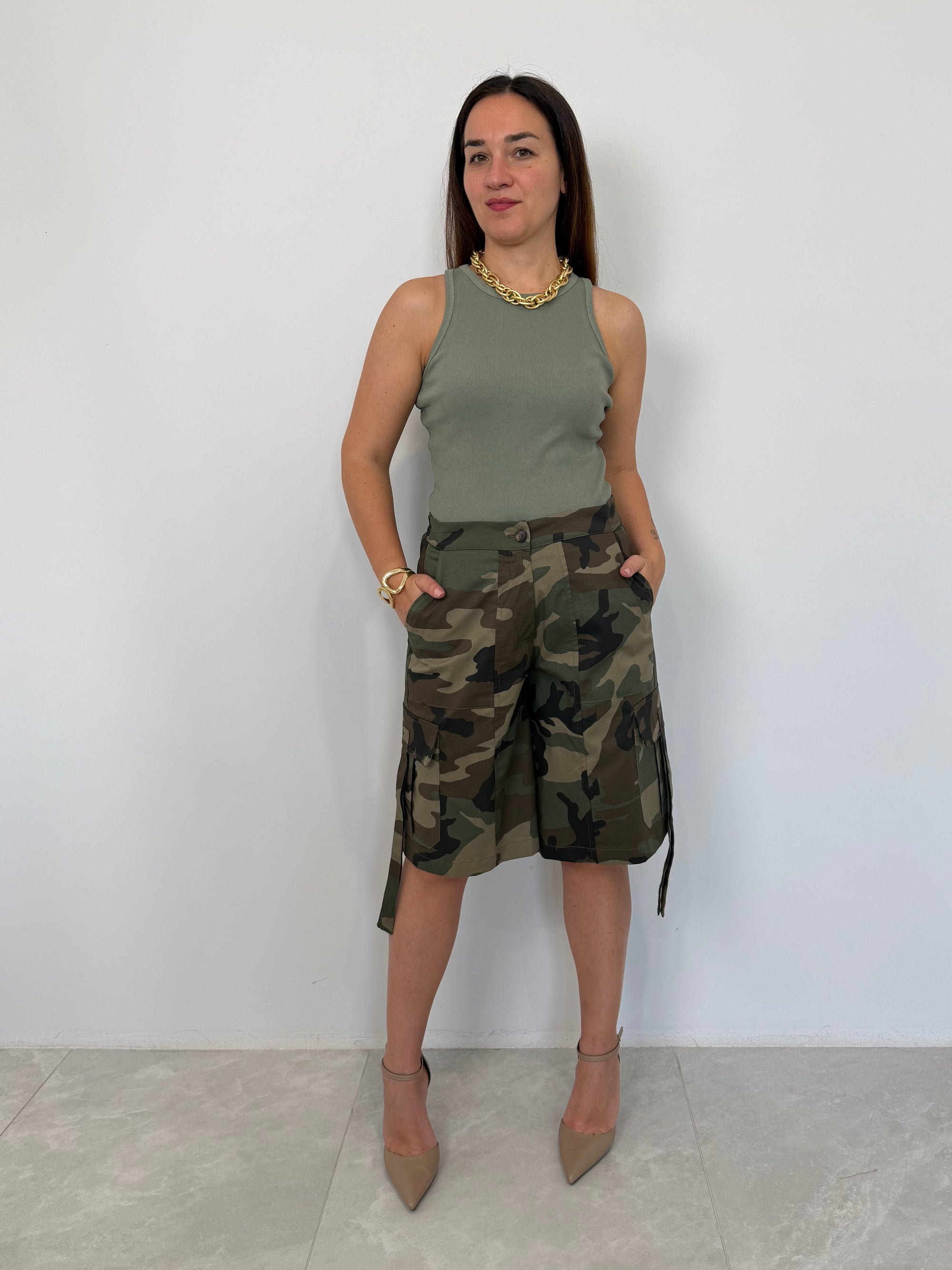 Tensione In - Bermuda camouflage in cotone