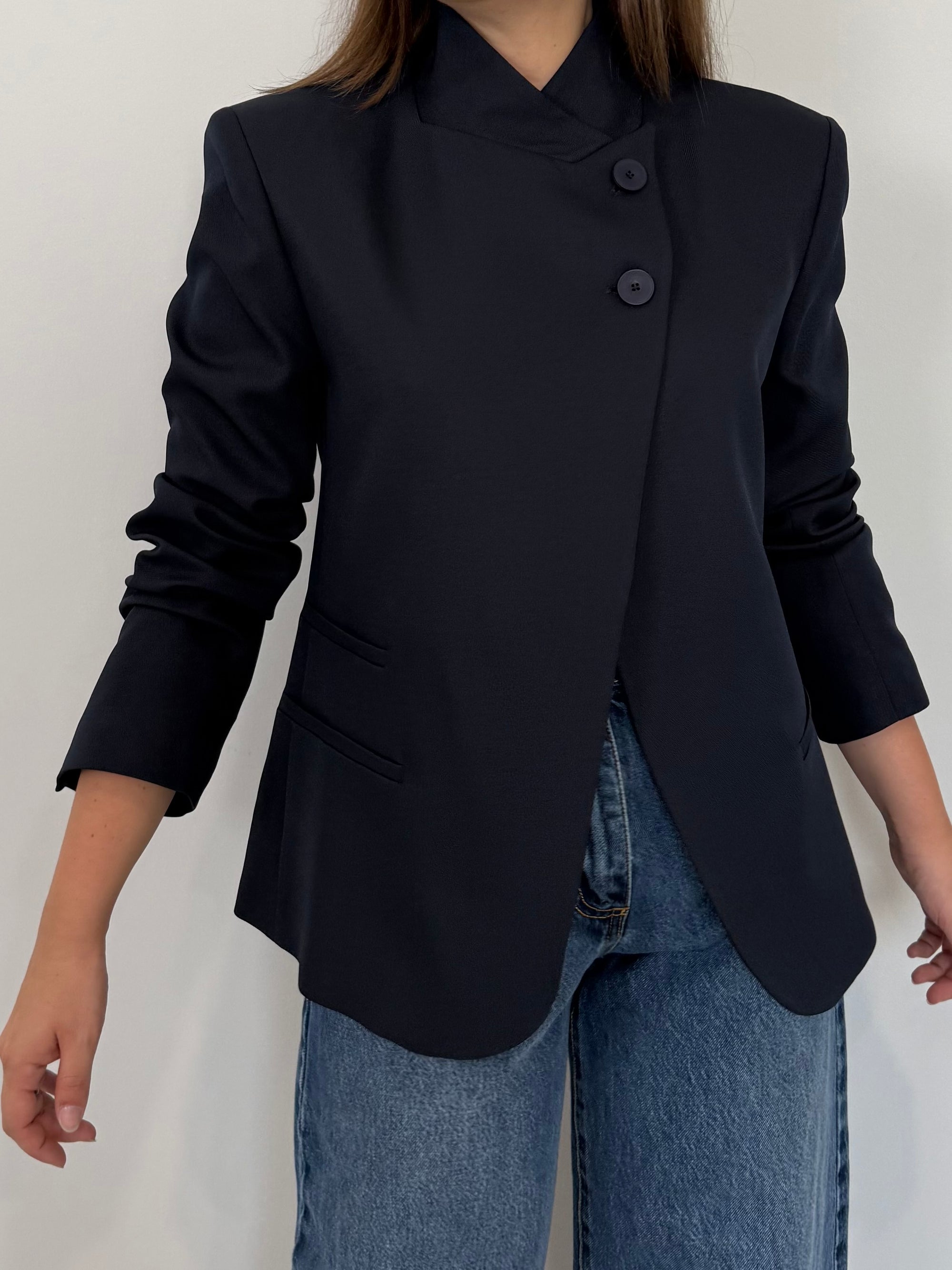Haveone - Giacca con bottone superiore blu