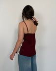 Haveone - Top con pizzo a contrasto india