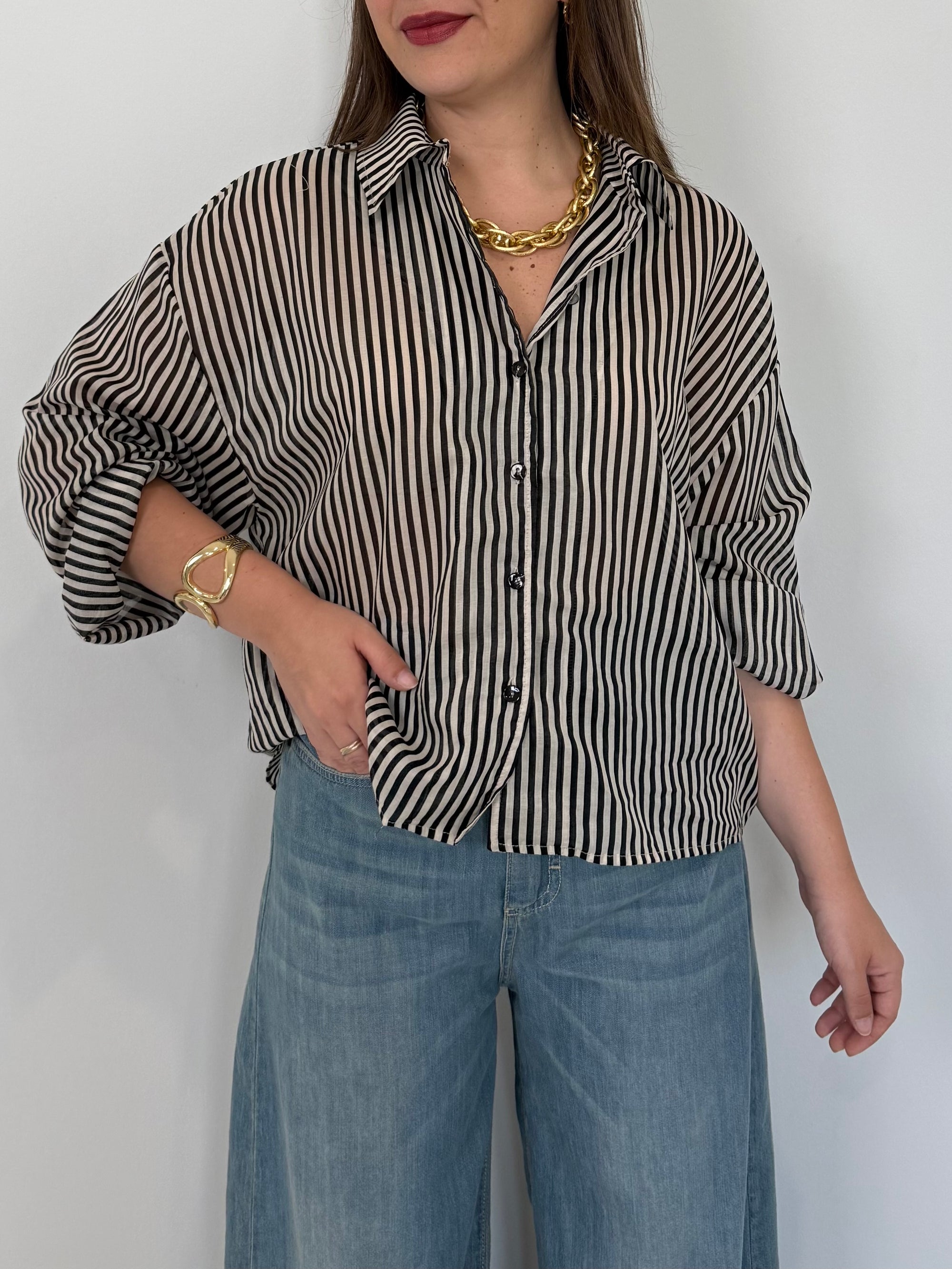 Tensione In - Camicia millerighe nera