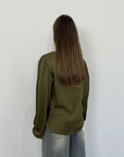 Haveone - Blusa viscosa scollo V militare