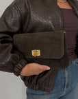 Civico23 - Borsa in vera pelle bamboo moro