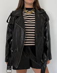 Haveone - Chiodo in ecopelle nero