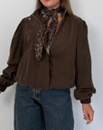 SusyMix - Bomber in cupro con foulard