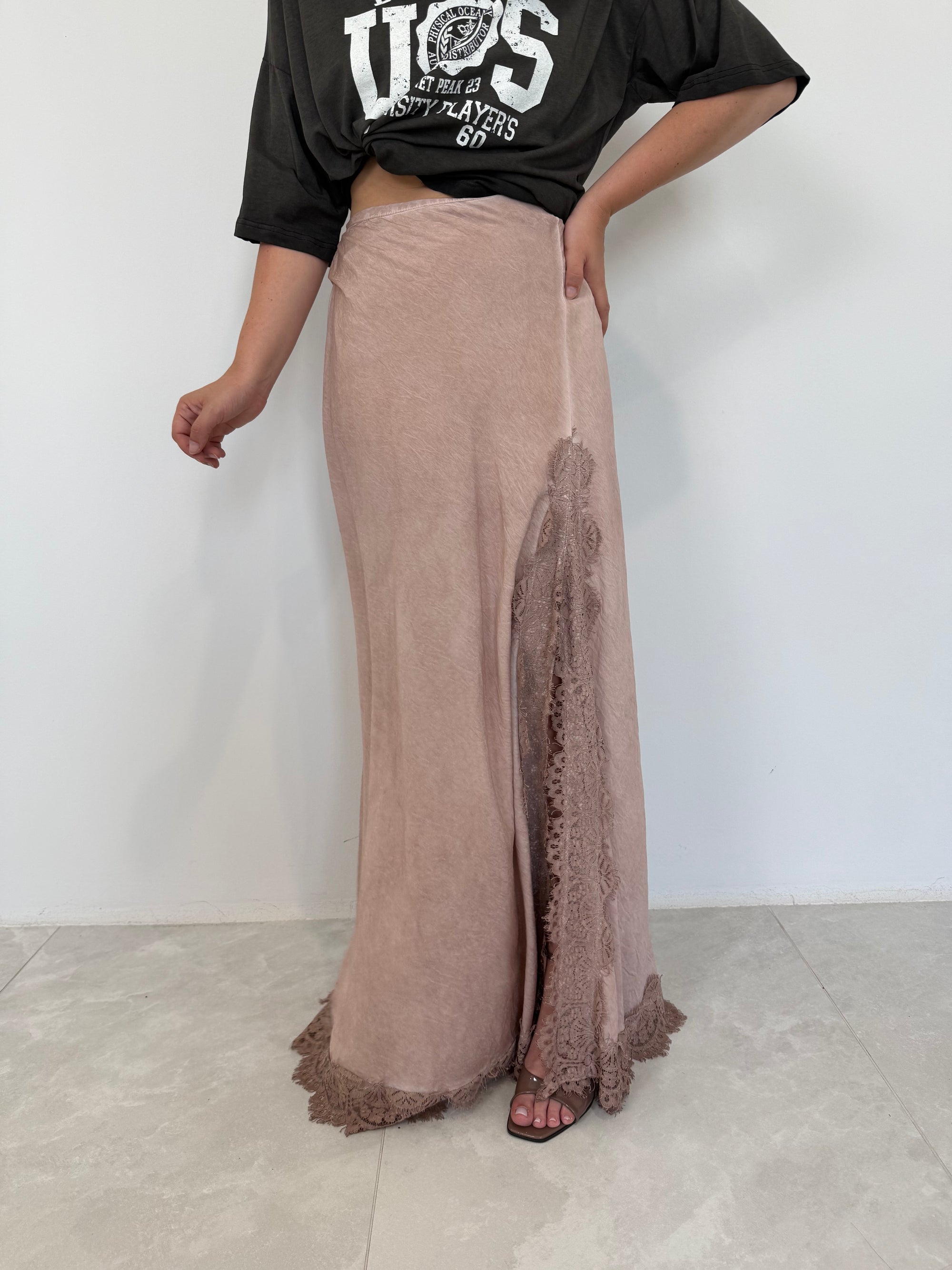 Haveone - Gonna lingerie rosa antico