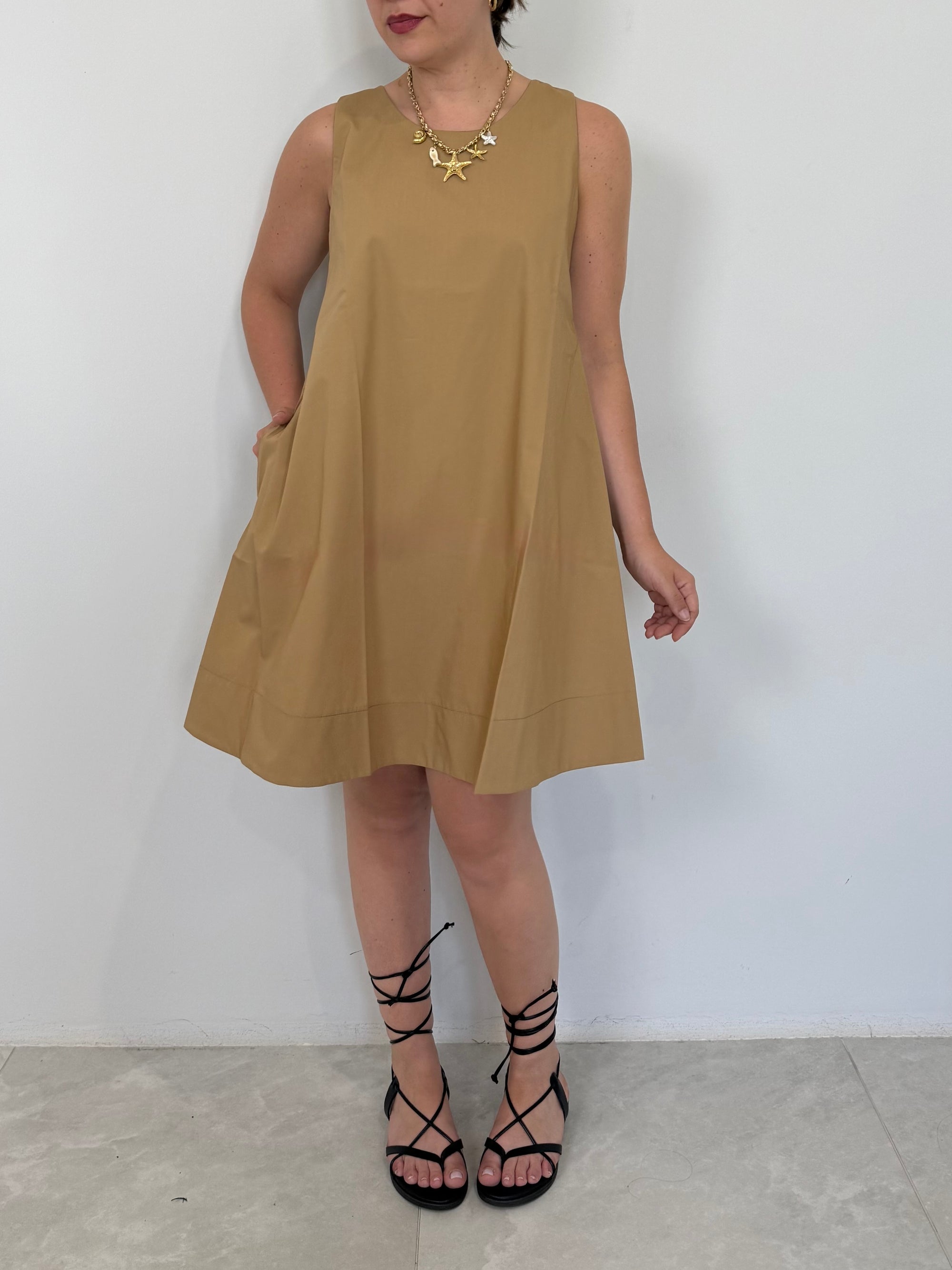 SusyMix - Abito a trapezio con tasche sabbia