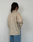 Tensione In - Camicia in lino zigzag sabbia