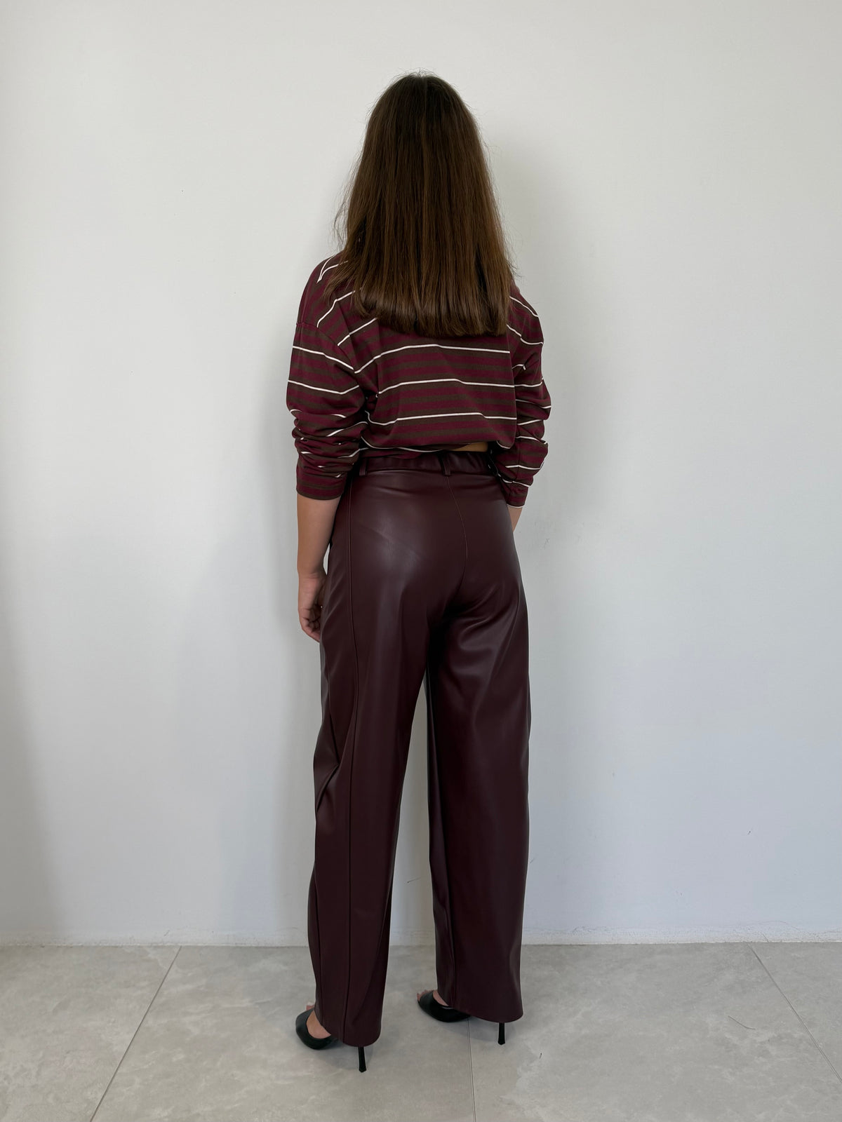 SusyMix - Pantalone similpelle no stellina vino